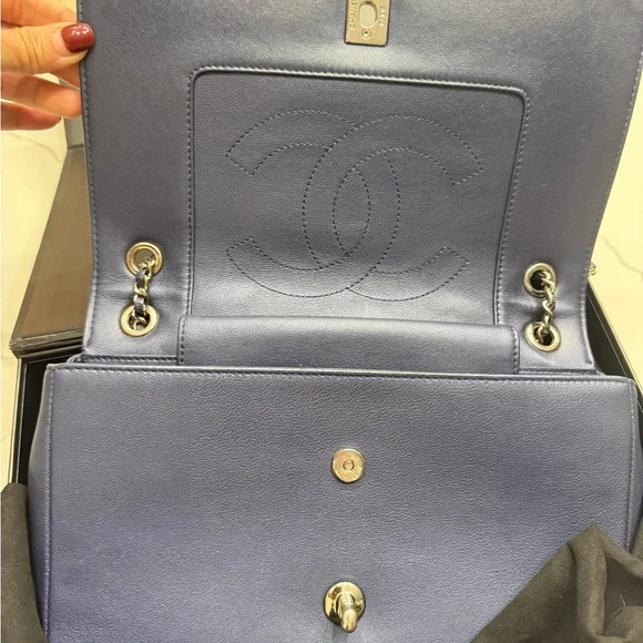 CHANEL Metallic Blue Mademoiselle Flap Bag - Picture 6 of 15